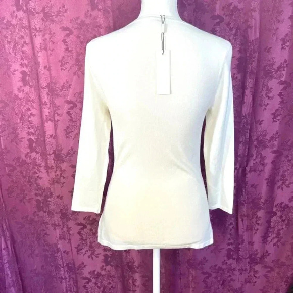 NWT L'Agence Jocelyn Cutout Sweater in Ivory Size S Minimalist Quiet Luxury - Picture 8 of 13
